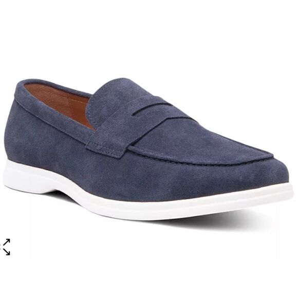 Gordon Rush Men's Parkside Penny Loafers, Navy Suede, Size 10, NWOT - Picture 1 of 11